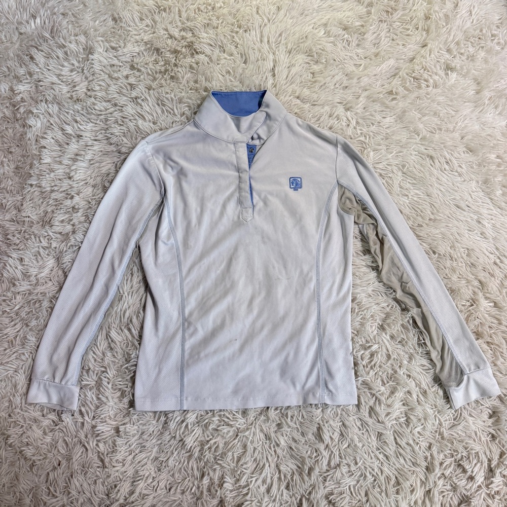 Child’s Large White Romfh Long Sleeve Horseback Riding Show Shirt